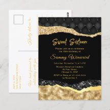 Lágrimas Glam Black e Gold Sweet Sixteen