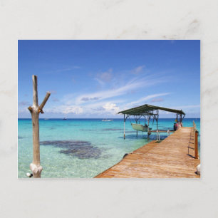 Cartão Postal Laguna Azul no Tuamoto, Polinésia Francesa