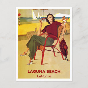 Cartão Postal Laguna Beach, Califórnia, Retro Viagem