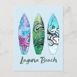 Cartão Postal Laguna Beach California Surfboards