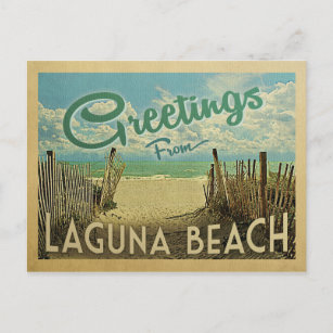 Cartão Postal Laguna Beach Viagens vintage
