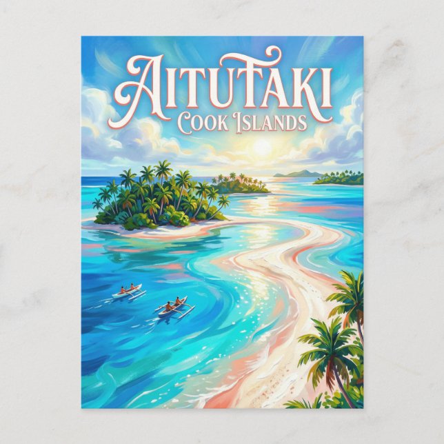Cartão Postal Laguna de Aitutaki Ilhas Cook (Frente)