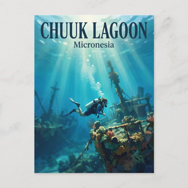 Cartão Postal Laguna de Chuuk Micronésia (Frente)