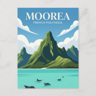 Cartão Postal Laguna de Moorea Polinésia Francesa