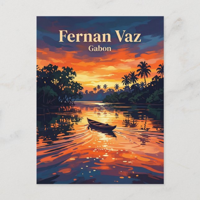 Cartão Postal Laguna Fernan Vaz Gabão (Frente)