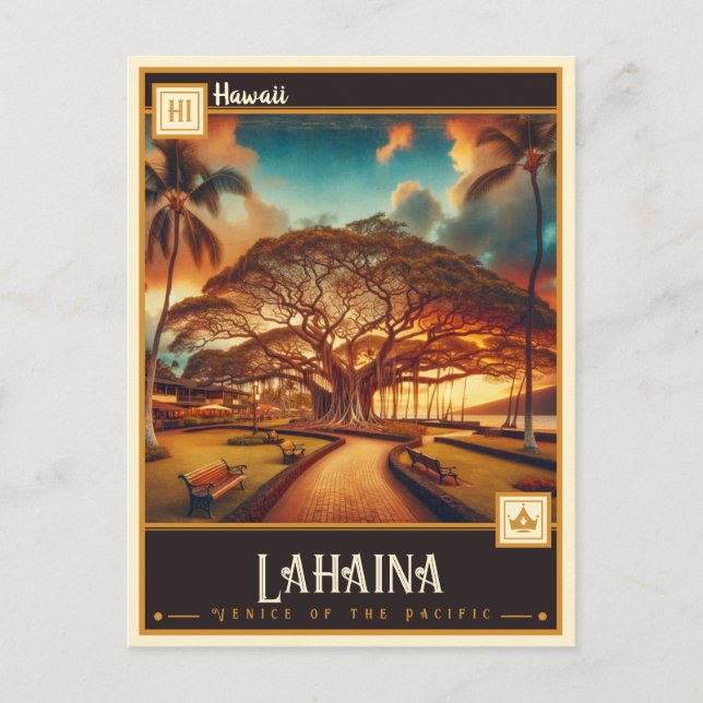 Cartão Postal Lahaina, Havaí | Vintage (Frente)