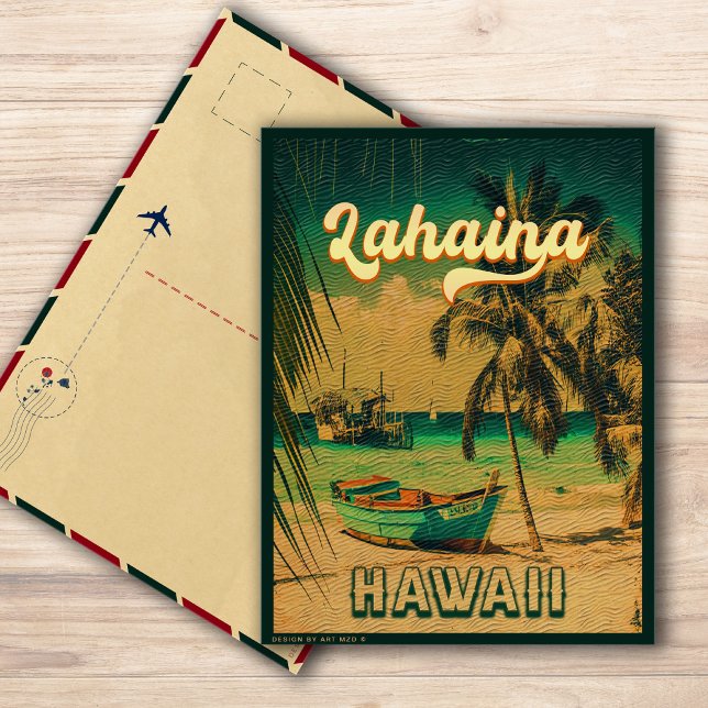 Cartão Postal Lahaina Maui Hawaii Retro Sunset Souvenir 1950 (Criador carregado)