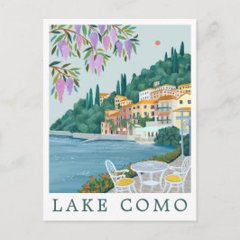 Cartão Postal Lake Como Italy Travel Illustration