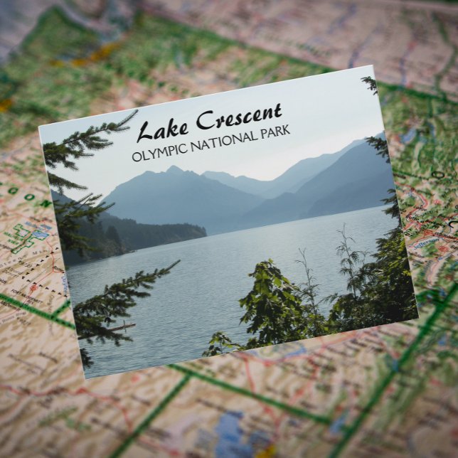 Cartão Postal Lake Crescent, Foto do Viagem de Washington (In Situ Map)
