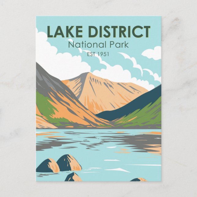 Cartão Postal Lake District National Park Wasdale Head Inglaterr (Frente)