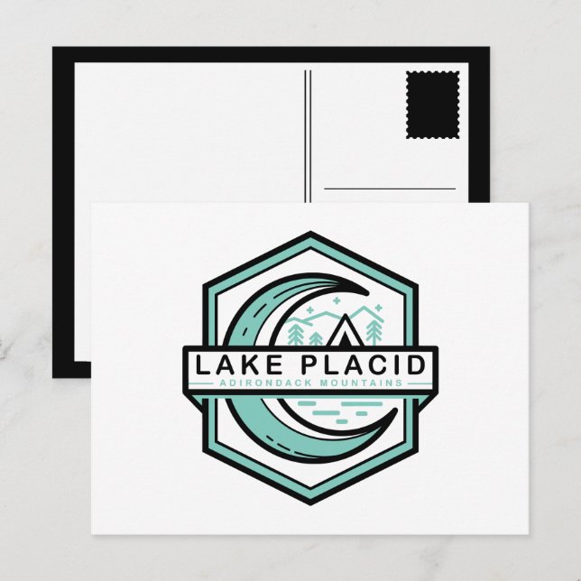 Cartão Postal LAKE PLACID lua hexa (Frente/Verso)