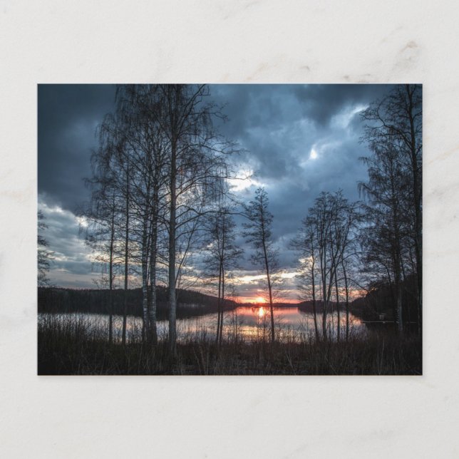 Cartão Postal Lake Scenery, Finlândia (Frente)