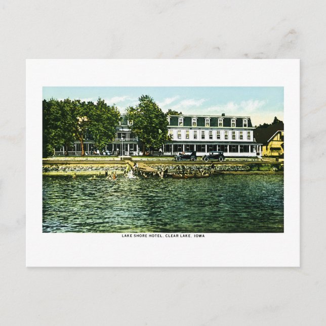 Cartão Postal Lake Shore Hotel, Clear Lake, Iowa (Frente)
