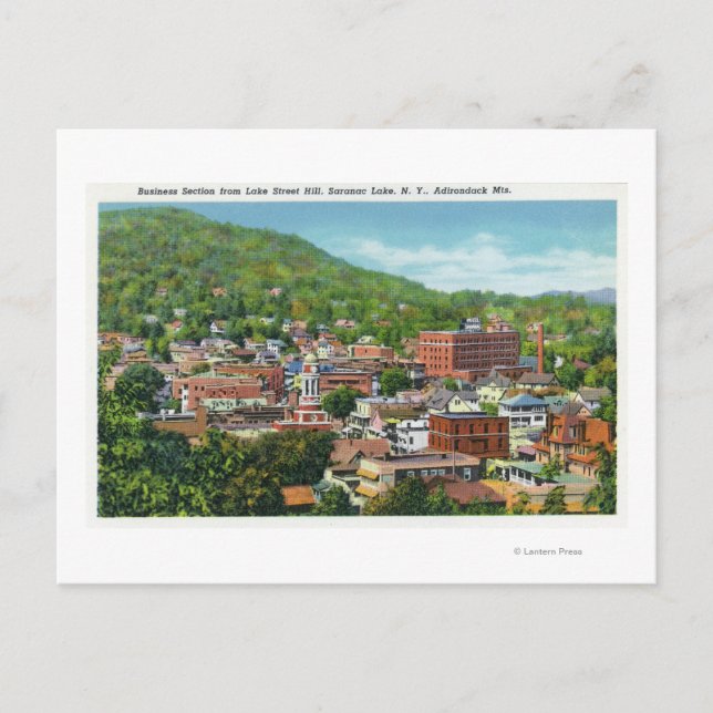 Cartão Postal Lake Street Hill View of Business Section (Frente)