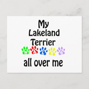 Cartão Postal Lakeland Terrier Walks Design