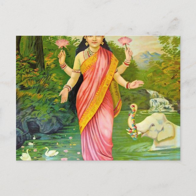 Cartão Postal Lakshmi Hindu Goddese (Frente)