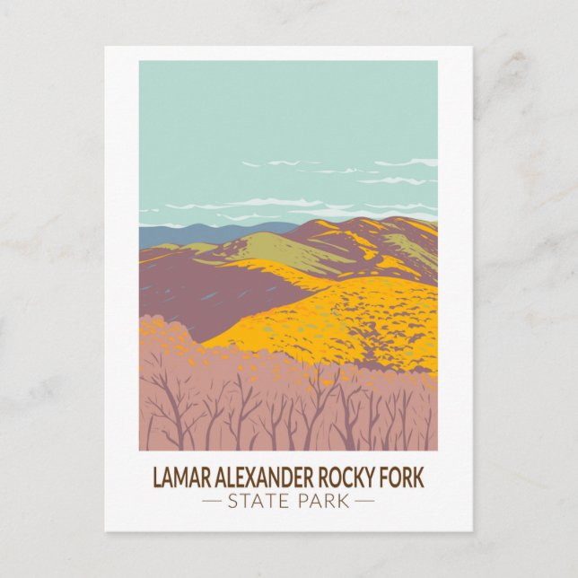 Cartão Postal Lamar Alexander Rocky Fork State Park Tennessee (Frente)