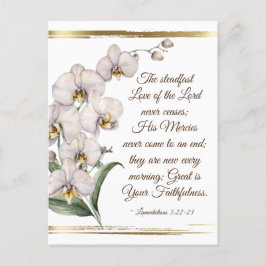 Cartão Postal Lamentações 3:22-23 Ama Constante do Senhor