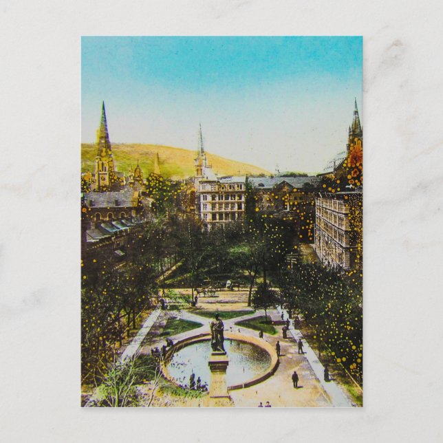 Cartão Postal Lâmina de Lanterna Mágica de Vidro MONTREAL 1890 C (Frente)