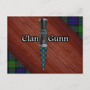 Cartão Postal Lâmina Sgian Dubh Clan Gunn Tartan