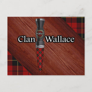Cartão Postal Lâmina Sgian Dubh do Tartã do Clã Wallace