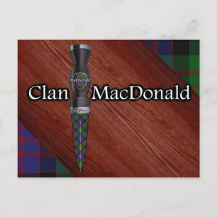 Cartão Postal Lâmina Sgian Dubh do Tartan do Clã MacDonald