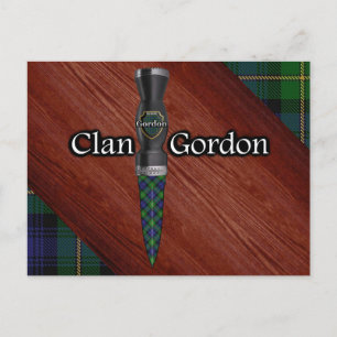 Cartão Postal Lâmina Sgian Dubh Tecido Clan Gordon