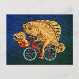 Cartão Postal Lâmpada Andando Uma Pintura De Bicicleta