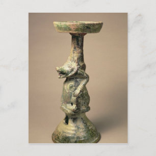 Cartão Postal Lâmpada de cerâmica chinesa primitiva, artefato de