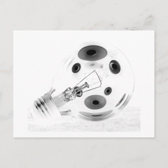 CARTÃO POSTAL LÂMPADA GORDA NEGATIVA B&W (Frente)