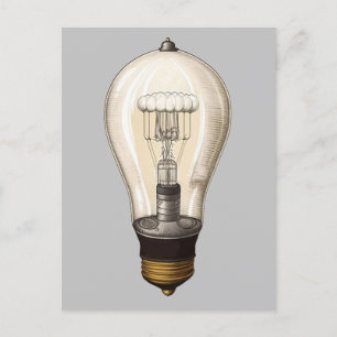 Cartão Postal Lâmpada Vintage Steampunk Light