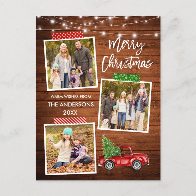 Cartão Postal Lâmpadas De Madeira De Caminhão De Fita De Artesan (Frente)