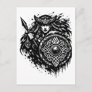 Cartão Postal Lança‑Sigilo da Donzela Escudeira – Tinta Guerreir