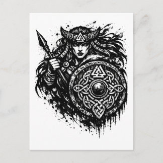 Cartão Postal Lança‑Sigilo da Donzela Escudeira – Tinta Guerreir