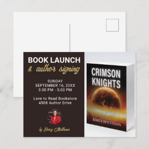 Cartão Postal Lançamento de Livro Assinatura do Autor Marketing