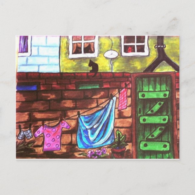 Cartão Postal Lancashire Backyard (Frente)