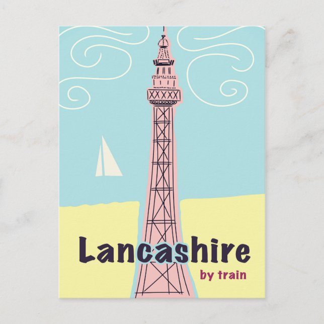 Cartão Postal Lancashire De trem (Frente)