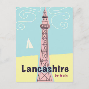 Cartão Postal Lancashire Por Comboio