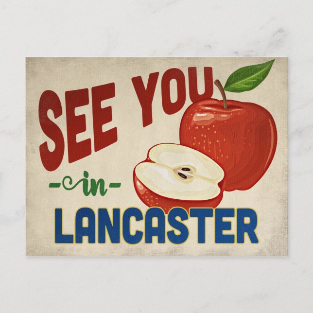 Cartão Postal Lancaster California Apple - Viagens vintage (Frente)