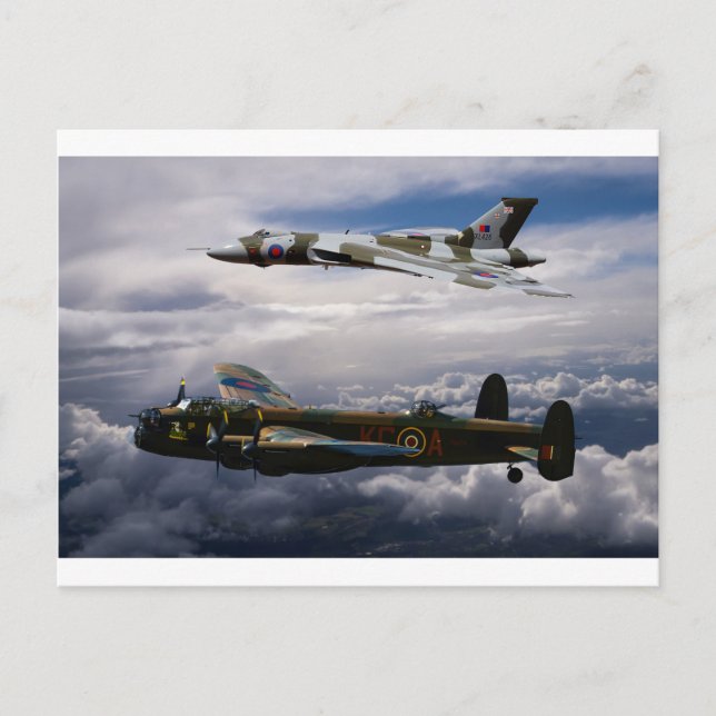 Cartão Postal Lancaster e Vulcano XH558 (Frente)