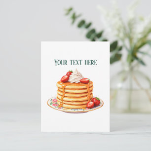 Cartão Postal Lanches divertidos e personalizáveis de panquecas