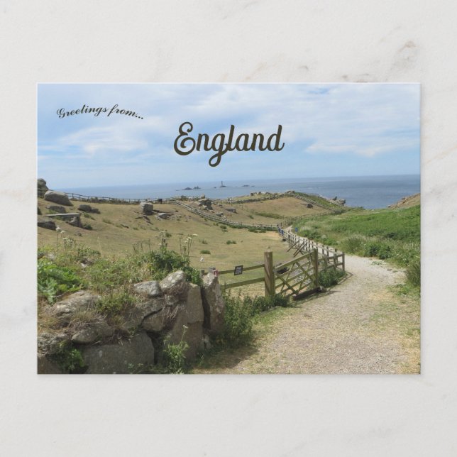 Cartão Postal Lands End Cornwall England (Frente)