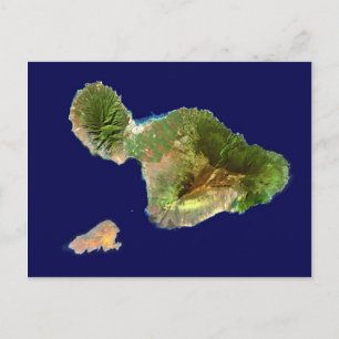 Cartão Postal Landsat Satélite Imagem de Maui do Espaço