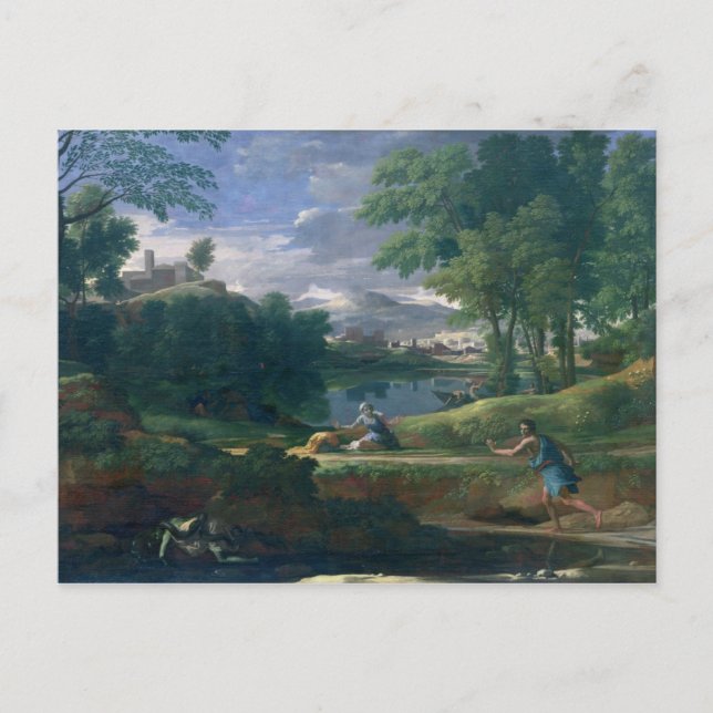 Cartão Postal Landscape with a Man killed by a Snake, c.1648 (Frente)