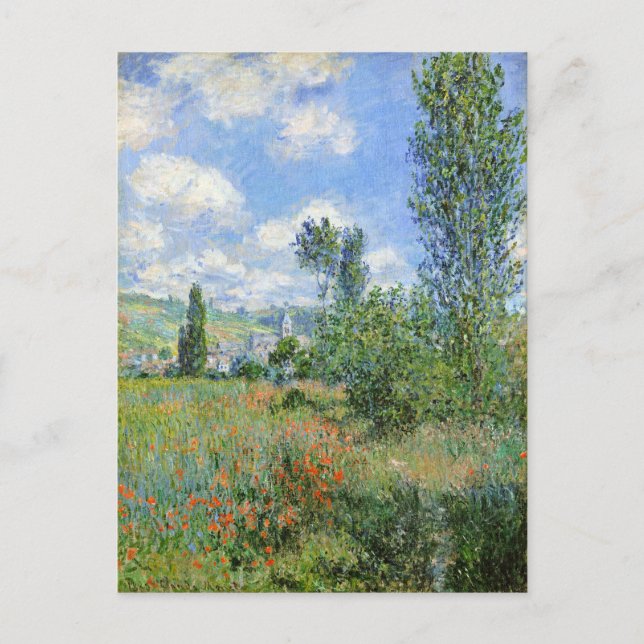 Cartão Postal Lane in the Poppy Fields - Claude Monet (Frente)