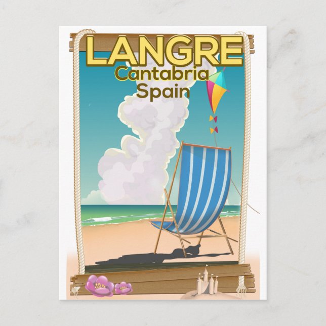 Cartão Postal Langre, Cantabria, Espanha de praia (Frente)