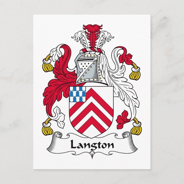 Cartão Postal Langton Family Crest (Frente)