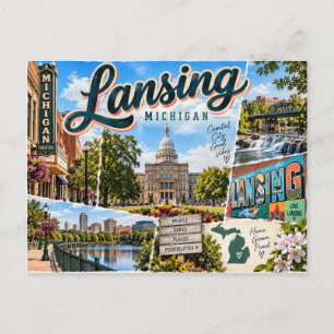 Cartão Postal Lansing Michigan