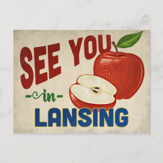 Cartão Postal Lansing Michigan Apple - Viagens vintage