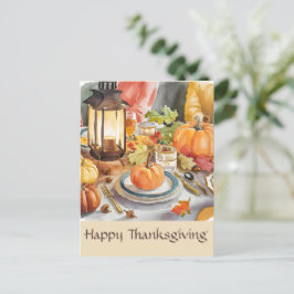 Cartão Postal Lanterna de Aquarela da Festa da Gratidão da Estaç